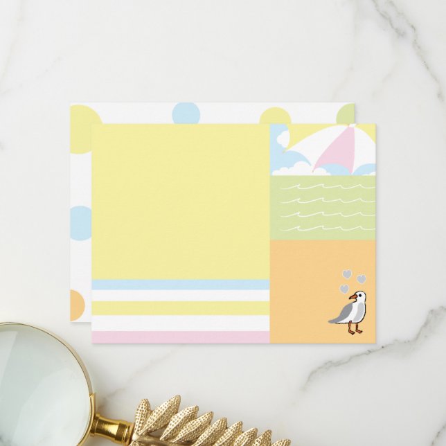 Baby Beach Ball Thank You Card (Front/Back In Situ)