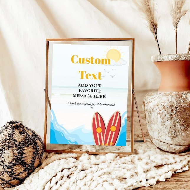 Baby beach surfing boardbaby shower Favour sign (Creator Uploaded)