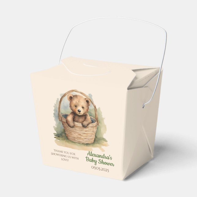 Baby Bear Baby Shower Favor Box (Front Side)