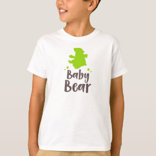 Baby Bear, Bear Cub, Cute Bear, Stars - Green T-Shirt