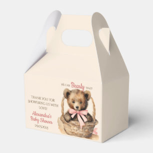 Baby Bear Bearly Wait Girls Baby Shower Favor Box