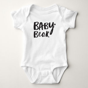 BABY BEAR black minimal hand lettered type quote Bodysuit