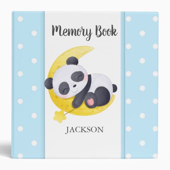 Baby Bear Blue White It's A Boy Memory Book    3 R Binder (Front)