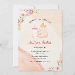 Baby Bear & Bunny Kids Birthday Invitation