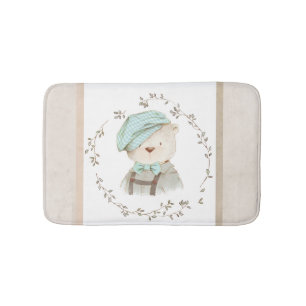 Baby Bear Cute Vintage Sweet Adorable Kids Bath Mat