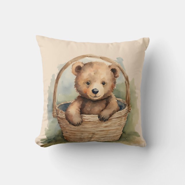 Baby Bear Gender Neutral  Throw Pillow (Front)