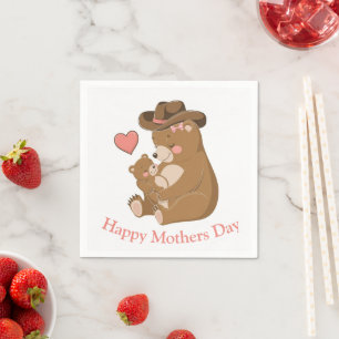 Baby Bear Happy Mother's Day Napkin