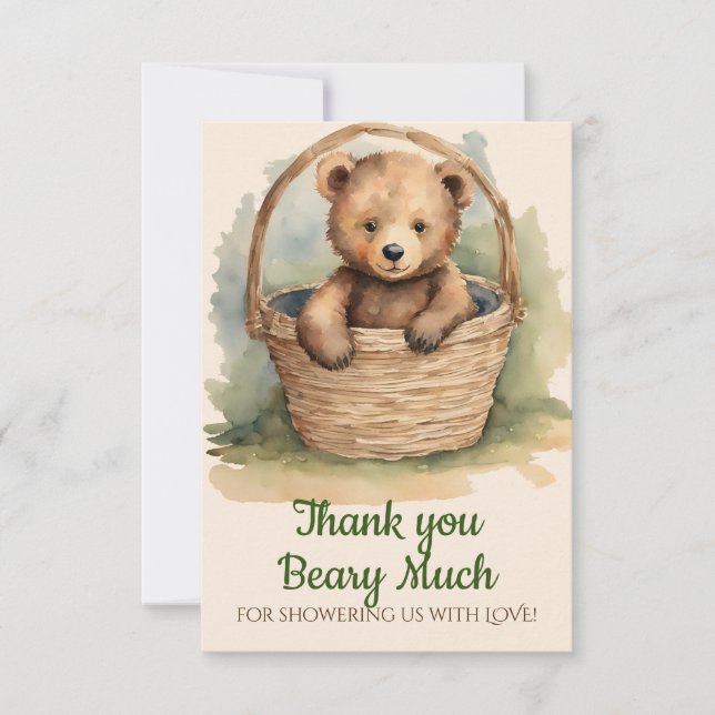 Baby Bear Merci de Baby shower neutre selon le sex (Devant)
