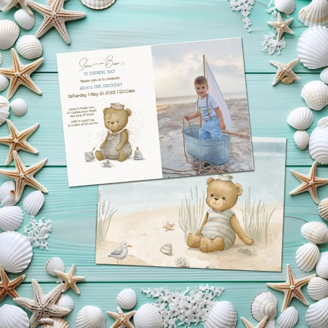 Baby Bear Sailor Birthday Invitation (Creator Uploaded)