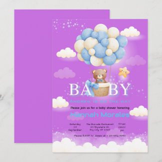 Baby Bear Theme Baby Shower Invitation