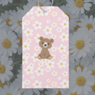 Baby Bear with a Daisy Background Gift Tags
