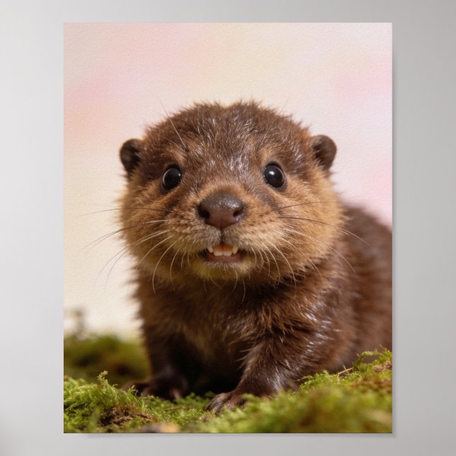 Baby Beaver Nursery Wall Art Print (Front)