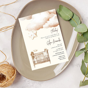 Baby Bed Cute Star Boho Baby Shower Invitation