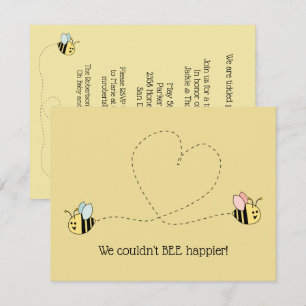 Baby Bee Boy And Girl Twins Invitation