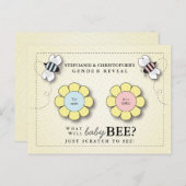Baby Bee Gender Reveal Pretend Scratcher Game Post Postcard (Front/Back)