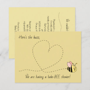 Baby Bee Girl Shower Invitation