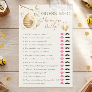 Baby Bee Guess Who Mommy or Daddy Party Game