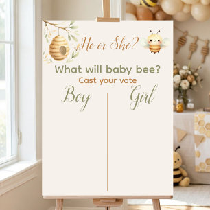 Baby Bee He or She Cast Your Vote Boy or Girl Poster