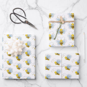 Baby bee party tiled Wrapping Paper Sheets 