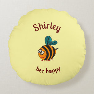 Baby bee round pillow