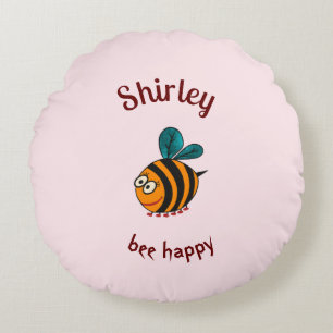 Baby bee round pillow