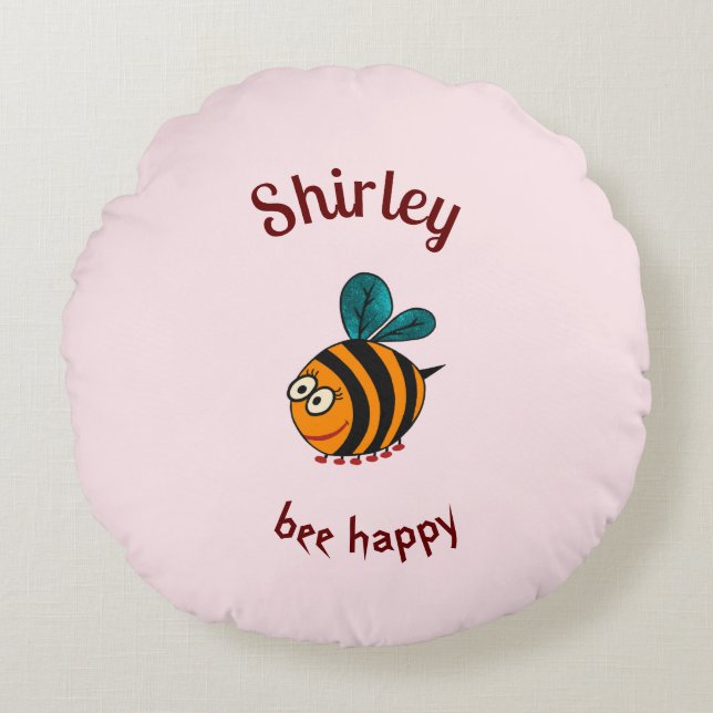 Baby bee round pillow (Front)