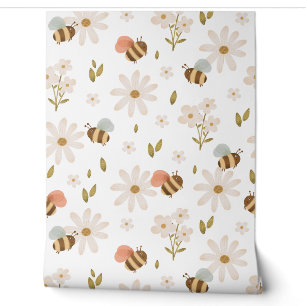 Baby Bees and Flowers Wallpaper