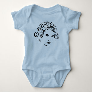 Baby Beethoven Infant Creeper -- Pk. Bl. Gr. & Wh.
