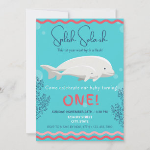 Baby Beluga 1er Invitation anniversaire