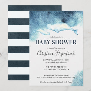 Baby Beluga   Baby Shower Invitation