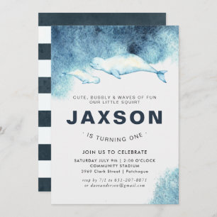 Baby Beluga   Birthday Party Invitation