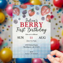 Baby Berry Invitation de fête d'anniversaire