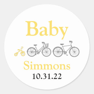 Baby Bicycle Round Sticker