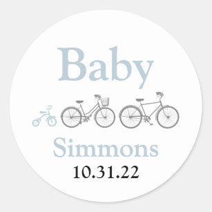Baby Bicycle Round Sticker