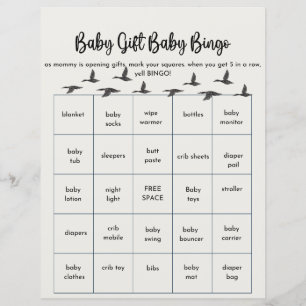 Baby Bingo for Duck theme baby shower