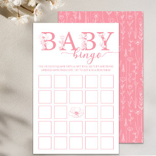 Baby Bingo Game   Dusty Pink Wildflower