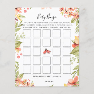 Baby Bingo Little Ladybug Baby Shower Game