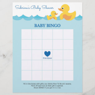Baby Bingo Rubber Duck Baby Shower Game