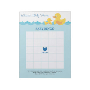 Baby Bingo Rubber Duck Baby Shower Game Notepad