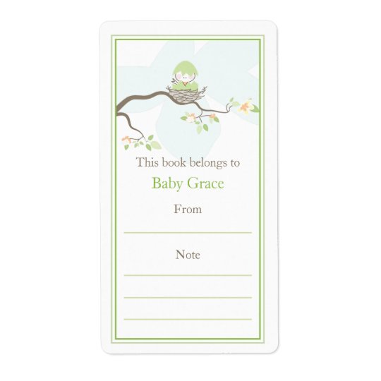 Baby Bird Bookplate Shipping Label