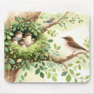 Baby Birds In Nest Mouse Pad