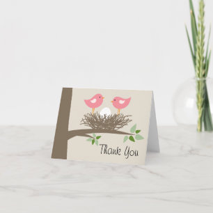 Baby Bird's Nest Lesbian Couple   Thank You Card