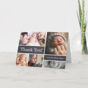 Baby birth Announcement Photo Collage Thank You