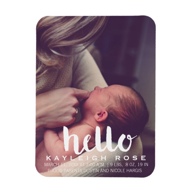 Baby Birth Announcement Photo Magnet (Vertical)