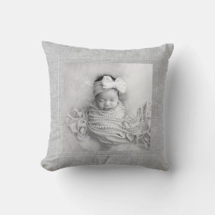 Baby Birth Announcement Photo Nursery Decor Sweet Throw Pillow