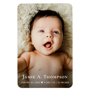 Baby Birth Announcement Photo Personalized Magnet
