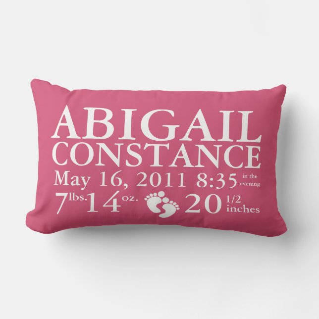 Baby Birth Announcement Pillow Personalized (Front)