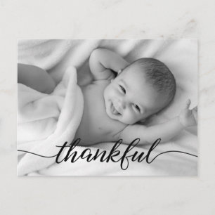 Baby Birth Announcement Thankful custom photo Postcard
