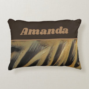 Baby Birth Stats Memento Golden Duck Feather Accent Pillow