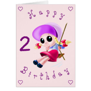 Baby Birthday Card Happy Little Girl - Personalize